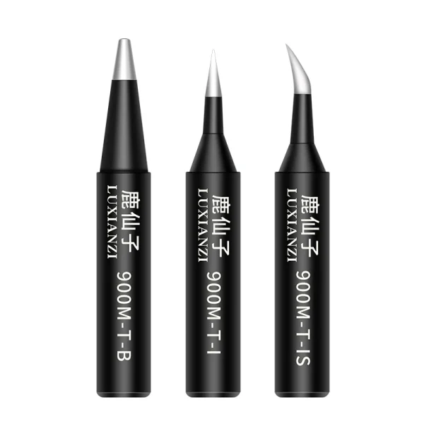 LUXIANZI 14pcs Lead-free Soldering Tip Set For 936 Rework Station Copper Welding Head 900M Electric Soldering Iron Tips