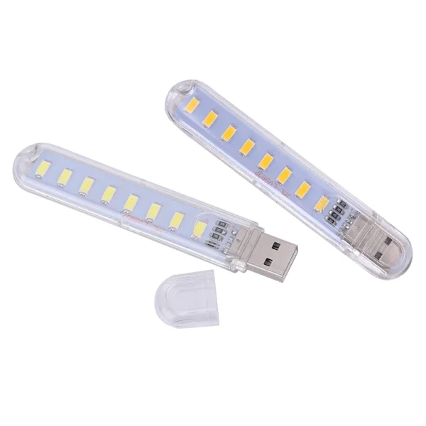 Mini Portable USB LED Book Light DC5V Ultra Bright Reading Book Lamp 8leds Lights For Power Bank PC Laptop Notebook
