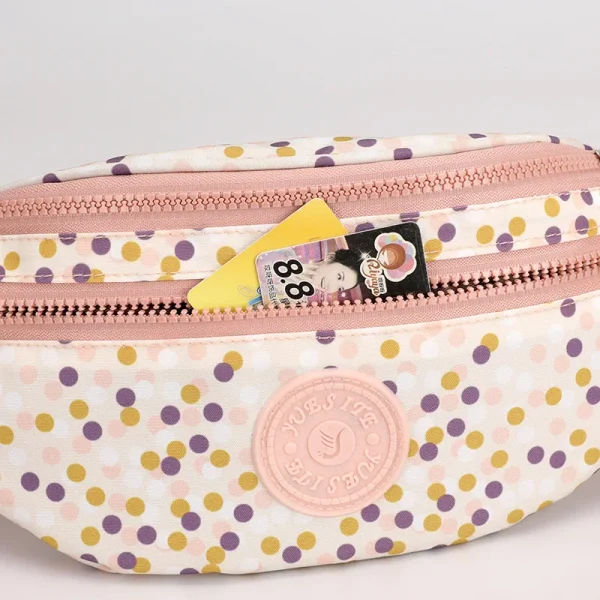 Fashion Nylon Waist Bags for Women Polka Dot Belt Bag Korean Style Hip Bum Bags Female Purse Ladies Belly Pouch for Phone Coins