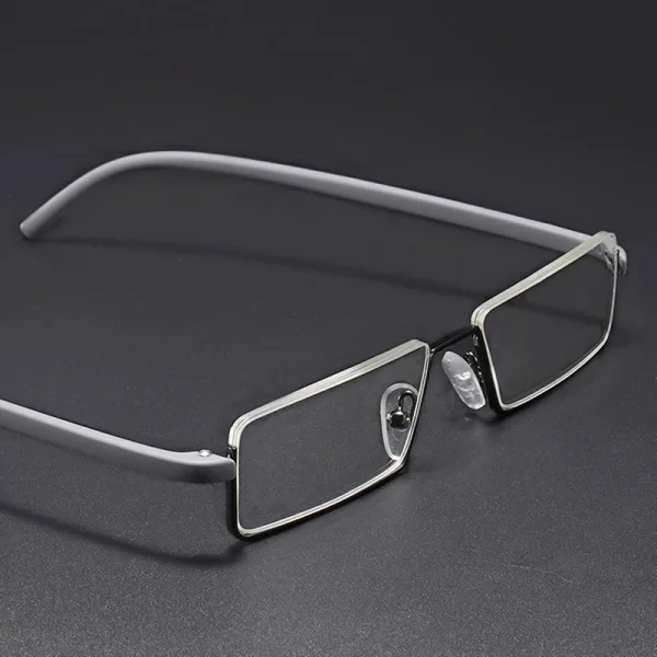 May Flower Metal Anti-Blue Light Reading Glasses Men Half Frame Prescription Eyeglasses Male TR90 Eyewear With Case óculos +1.75