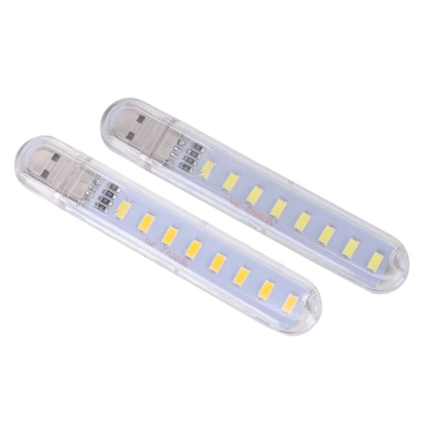 Mini Portable USB LED Book Light DC5V Ultra Bright Reading Book Lamp 8leds Lights For Power Bank PC Laptop Notebook