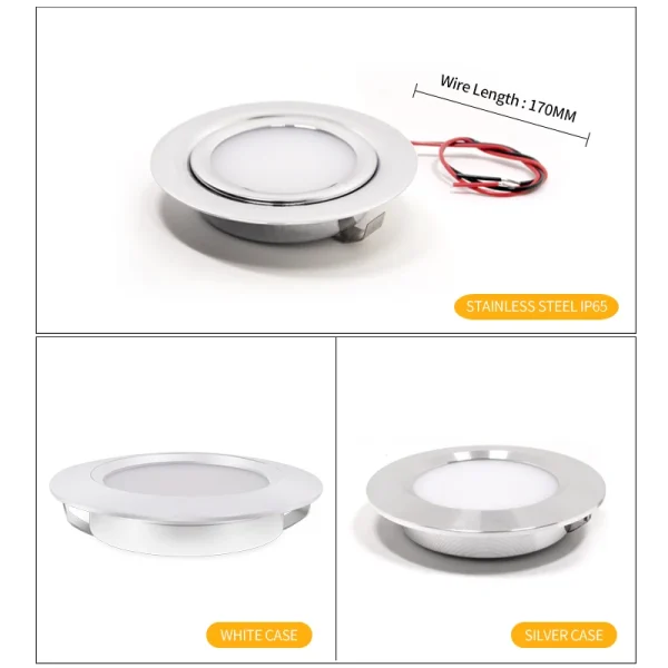 LED 12V downlight IP65 waterproof Camping car bathroom ceiling ultra-thin 24V cabinet light embedded 3W Showcase mini spotlight
