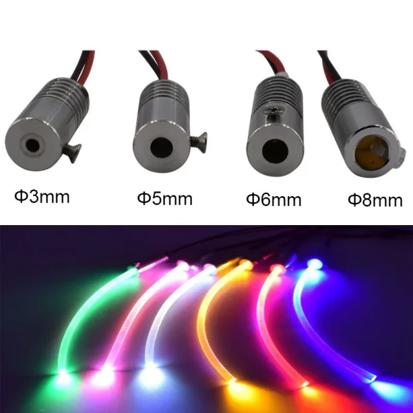 1 X High Quality DC12V Input 2W Small Size Fiber Optic Illuminator For Car Using