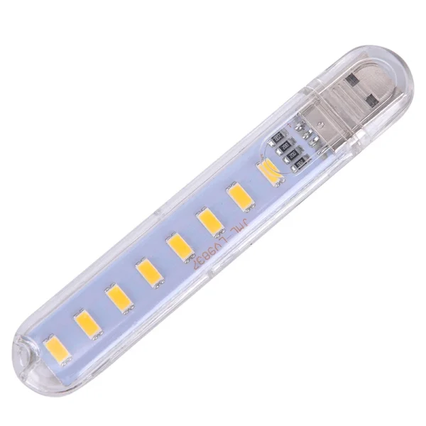 Mini Portable USB LED Book Light DC5V Ultra Bright Reading Book Lamp 8leds Lights For Power Bank PC Laptop Notebook