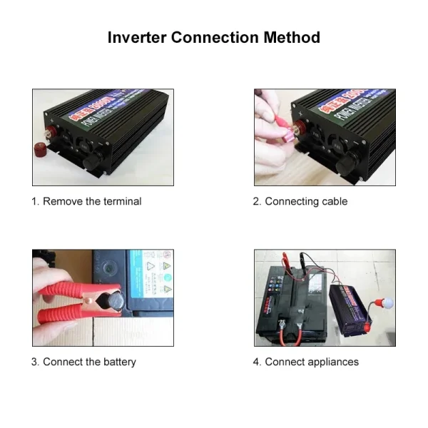 RDDSPON Pure Sine Wave Inverter 4000W 3000W DC 12V 24V to AC 220V 50Hz Portable Mobile Power Converter Solar Car Inverter