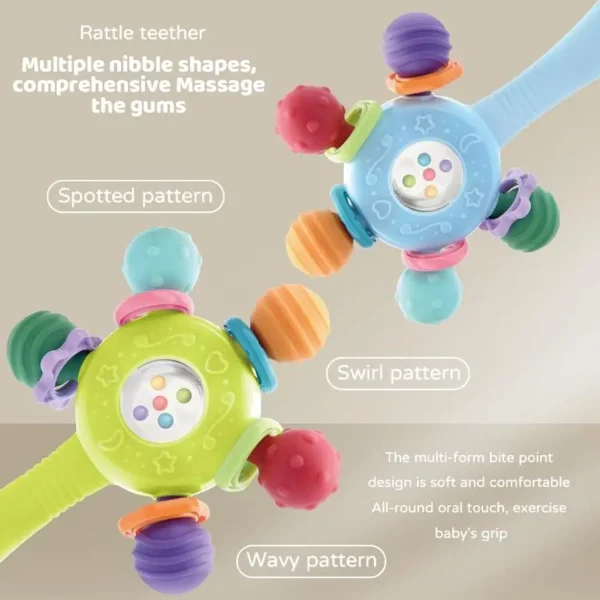 Hand-held Rattle Baby Development Toys 0 6 12 Months Sensory Baby Teether Soft Teething Educational Toys Games For Babies