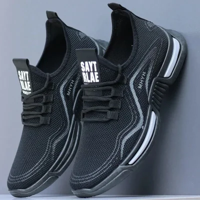 Summer Men’s Mesh Casual Sneakers Light Soft Sole Lace Up Sneakers Outdoor Running Hiking Casual Sneakers Cheap Shoes Zapatillas