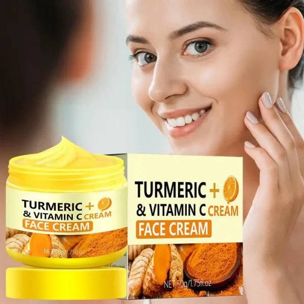 50g Turmeric VC Face Cream Turmeric Whitening Face Cream Wrinkle Removal Lighten Fine Lines Facial Moisturizing Lotion Face care