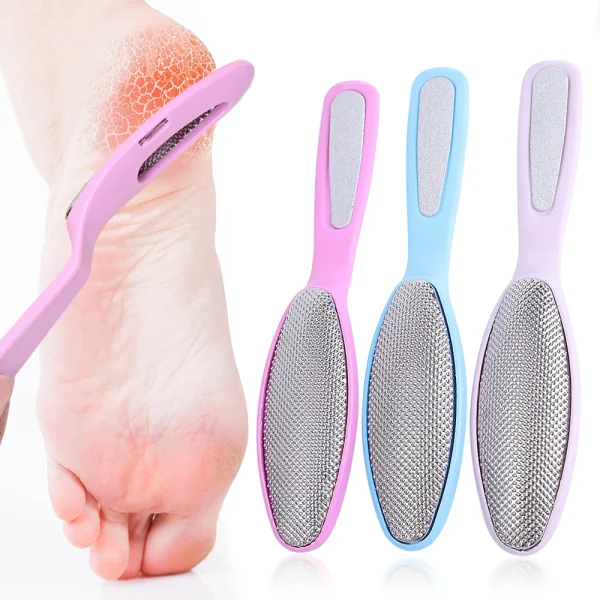 Double-headed Foot Grinder Stainless Steel Foot Rubbing Board Grindstone Foot Scrubbing Brush Dead Skin File Pedicure Remover