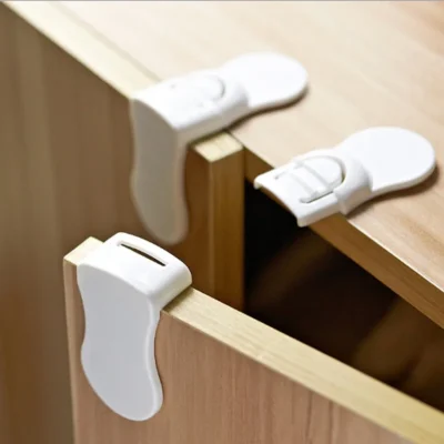 Home Baby Safety Locks Drawer Lock Anti-Pinching Hand Cabinet White Drawer Locks Refrigerator Lock Buckle Children Protection