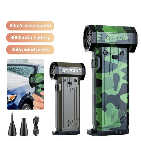 Turbo Jet Blower 300000RPM Powerful Air Blower Brushless Motor Turbo Fan Wind Speed 60m/s 8000mAh Souffleur Air Puissant