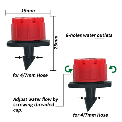 Garden 1/4” Drip Irrigation Kit Automatic Watering System Nozzles for Farmland Bonsai Plant Flower Vegetable Greenhouse