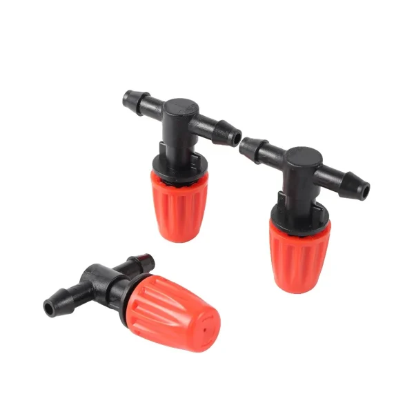Adjustable Mist Nozzles With 4/7mm Hose Black Tee Joint Garden Irrigation Sprinklers Cooling Humidification Atomization Nozzles