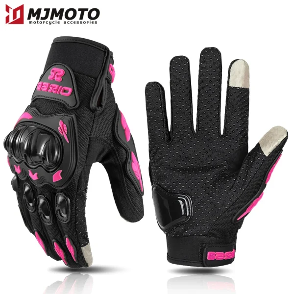 AXIO New Lady Pink Motorcycle Cycling Gloves Touchscreen Motocross Glove Wear-resistant Non-slip Motorbike Glove Mesh Breathable