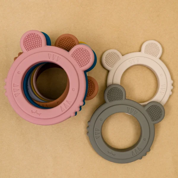 High Quality Safe Silicone Tiger Shape Cute Chewable Baby Teether Toy Newborn Gift Food Grade BPA Free Teething For Kids