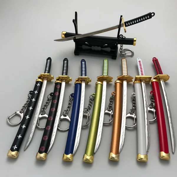 8 Styles Roronoa Zoro Samurai Sword Keychain For Women Men Scabbard Katana Sabre Buckle Keyrings Cosplay Toy Jewelry Gift N842