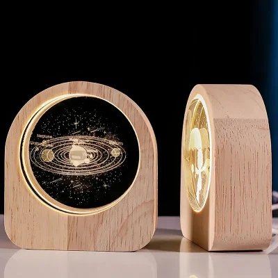 3D Crystal Glass Craft Decoration Laser Engraved Solar System astronomy Valentine’s Day gift Birthday Gift Desktop Decoration