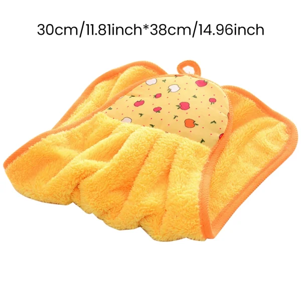 Coral Velvet Hand Towel Hanging Kitchen Hand Dry Towel Fast Dry Soft Dish Wipe Cloth for Kitchen Bathroom Use (7 color)