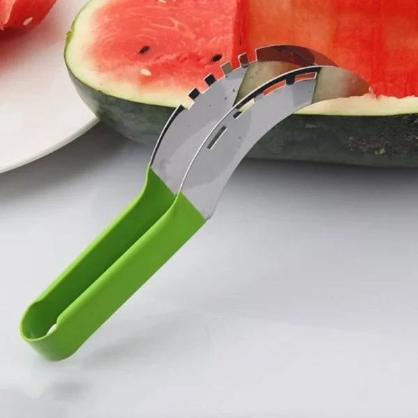 Stainless Steel Watermelon Slicer Non-slip Cutter Melon Cutter Plastic Wrap Handle Not Hurt Hands Fruit Cutting Tool Summer