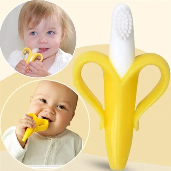 Boxed Children's Banana Teether Molar Sticks Bites Food Grade Silicone Fruit Teether Baby Training Toothbrush Dropshipping