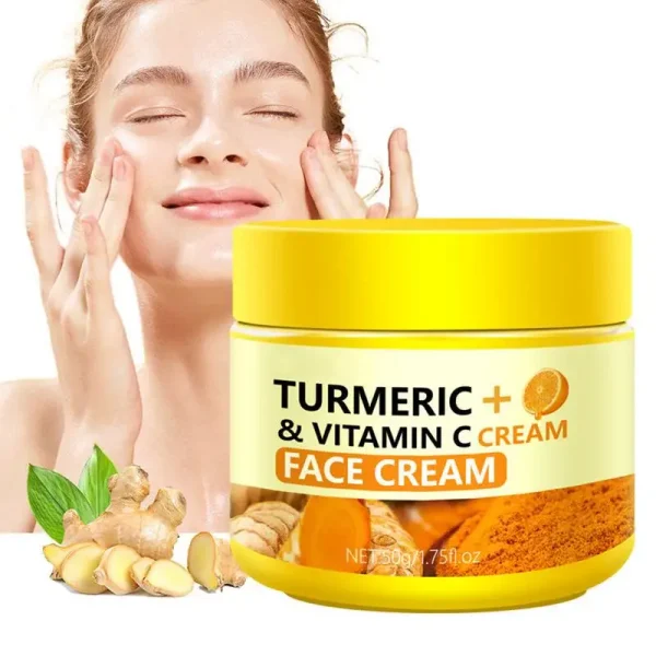 50g Turmeric VC Face Cream Turmeric Whitening Face Cream Wrinkle Removal Lighten Fine Lines Facial Moisturizing Lotion Face care