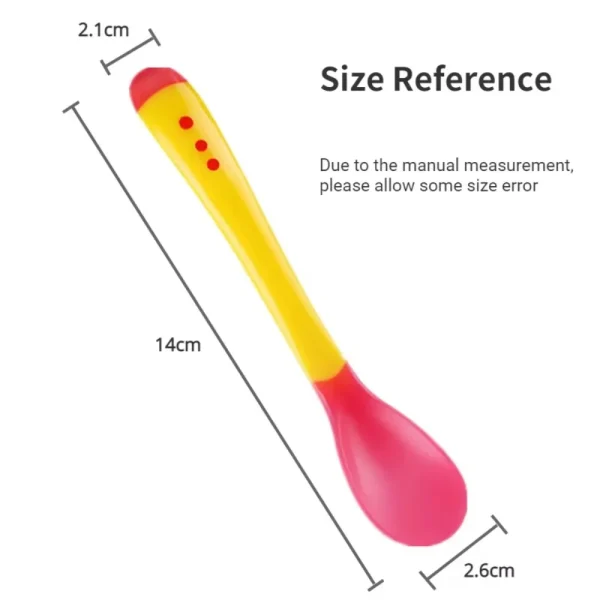 Baby Temperature Change Fork Spoon Small Toddlers Utensils Plastic Baby Spoons Infant Feeding Tool Heat Sensitive Kids Tableware