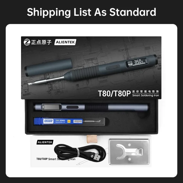 ALIENTEK T80/T80P Adjustable Soldering Iron 100W Temperature Fast Heat Portable Electric Digital Welding Station Kit C245 C210