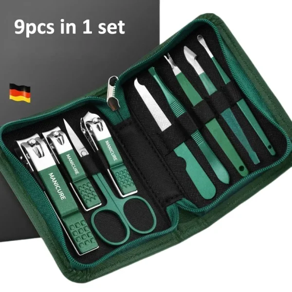 6/9 Pcs Set Professional Piece Nail Care Kit Stainless Steel Manicure & Pedicure Set Nail Clipper Set with Travel Case