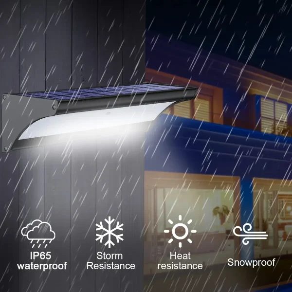60/48Led Outdoor Solar Wall Light Solar Flood Lights Motion Sensor Waterproof Wall Lamp Metal Housing 1100LM for Garden Lighting