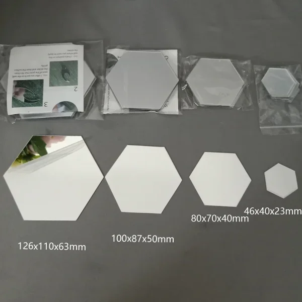 Hexagon Acrylic 3D Mirror Wall Sticker Home Decor DIY Self-adhesive Mirror Decal Decor Stickers Art Wall Decoration Large 6/12pc