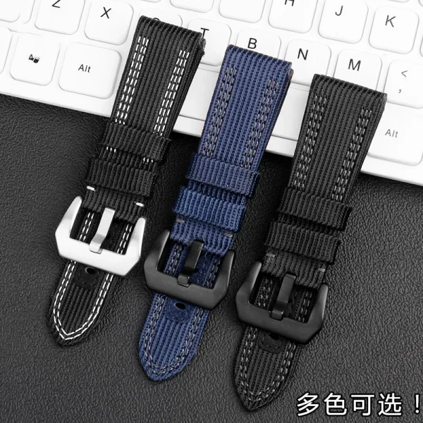 Spot Wholesale Nylon Canvas Watch Strap Applicable For Panerai 00984 985 Sneaking 441 Series Watch Strap 24mm 26mm for man