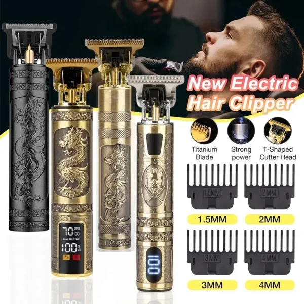 Electric Hair Cutting Machine Vintage T9 Clipper Hair Rechargeable Man Shaver Trimmer For Men's Barber Professional New Hot Sale