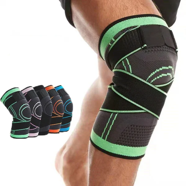 Lace-Up Pressure Sports Knit Knee Pads Kneecap Protection Running Basketball Mountain Bike Badminton Knee Pads
