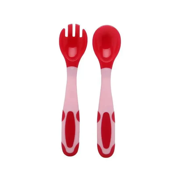 Baby Fruit Scraping Mud Spoon Double Head Silicone Stainless Steel Children Utensil Toddler Infant Food Eating Feeding Tableware