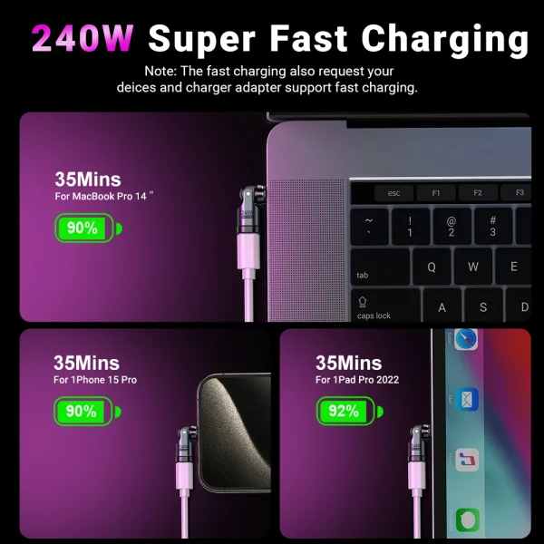 AUFU 9pin Magnetic OTG Adapter Type C Female to Type C IOS Micro Male Converter PD 240W Fast Charging Adapter For iPhone Laptop