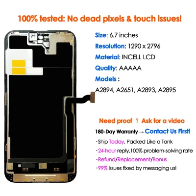 High quality AAA incell LCD For iPhone 14 Pro Max Display Touch 14 promax Screen Replacement Digitizer Assembly Repair parts