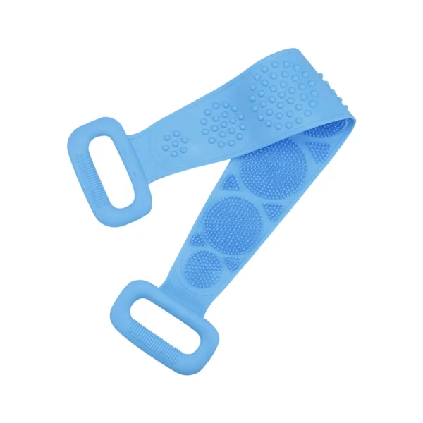 1pc Silicone Body Scrubber Shower Brush Bath Exfoliating Brush Belt Back Scrub Body Cleaner Cleaning Strap Bathroom Accessories
