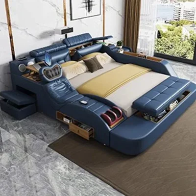 Korean Modern Luxury Bed European Nature Luxury Bedroom Human Bed Design Multifunctional Bedroom Camas King Size Home Furniture