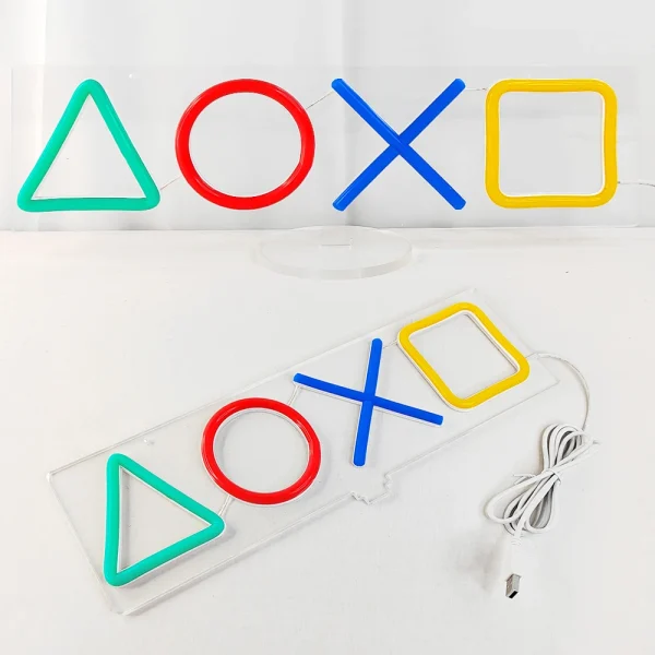 LED Neon Wall Mounted Mood Night Light Room Tabletop Neon Light Game Icon PS4 Game Room Bar Decoration Birthday Gift USB-operate
