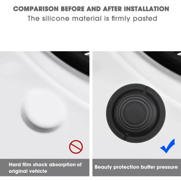 Universal Car Door Shock Absorber Cushion Silicone Pad Gasket Trunk Sound Insulation Pad Shockproof Thickening Latch Accessories