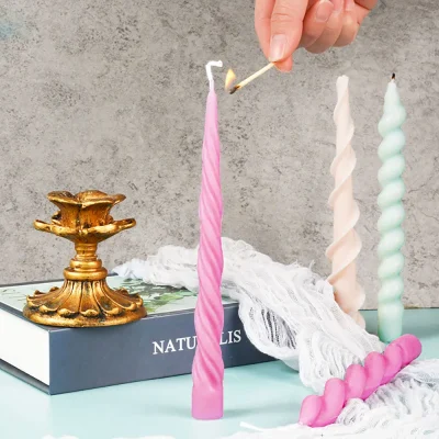 For fun DIY Long Strip Church Candle Mould Irregular Shape Candle Silicone Mold Candlelight Dinner Handmade Candle Making Mold