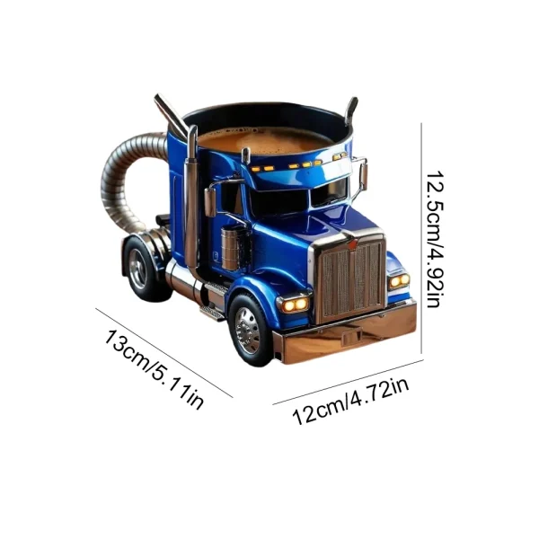 200-250ml Funny Semi-Truck Coffee Mugs Stainless Steel Drinkware Cups Handcrafted Water Bottle Resin Beer Mug for Novelty Gift