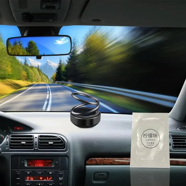 Car Perfume Diffuser Rotating Solar Air Freshener Double-ring Aromatherapy Diffuser Scent Car Decoration Interior Accessories