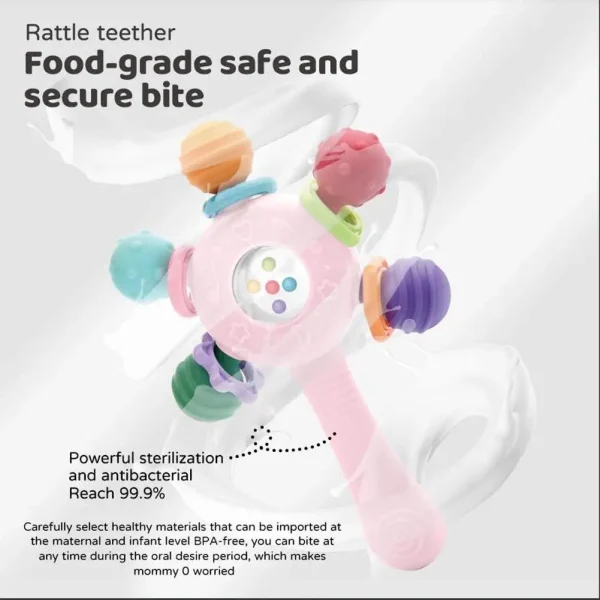 Hand-held Rattle Baby Development Toys 0 6 12 Months Sensory Baby Teether Soft Teething Educational Toys Games For Babies