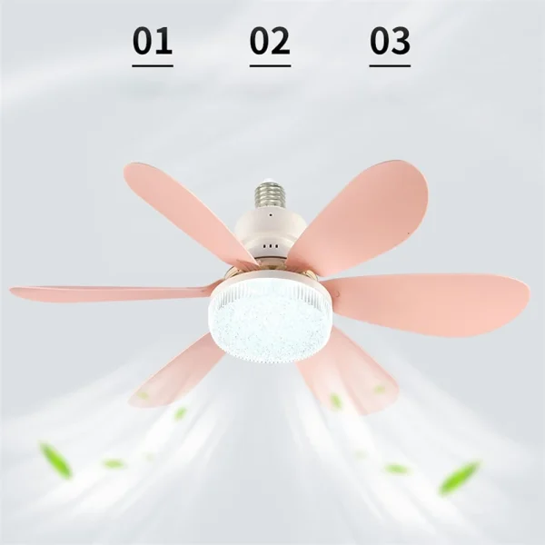 E27 40W 52Cm Ceiling Fan With Led Light Remote Control White For Kitchen Bedroom Dining Room Patio