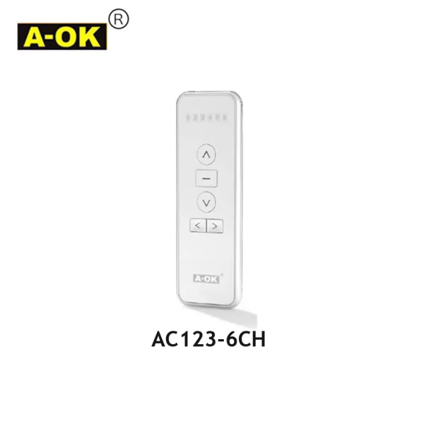 A-OK AC123 1/2/6/16-CH Remote Controller RF433Transmitter for A OK Electric Curtian Motor,Wireless Control Intelligent Home