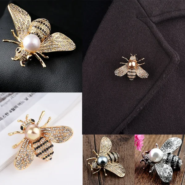 1PC Insect Series Brooch Women Delicate Little Bee Brooches Crystal Rhinestone Pin Brooch Jewelry Gifts For Girl 2023