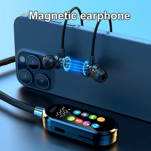 Color Screen Bluetooth 5.4 Earphones Neckband Headphones Wireless Headsets HiFi Stereo Noise Reduction Earbuds for Live Xiaomi