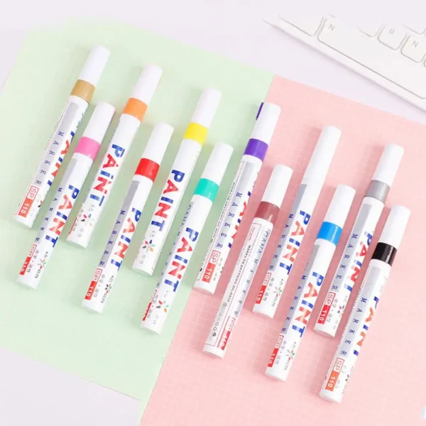 Multi-color Car Oily Painting Pen Permanent Paint Marker Waterproof White Rubber Markers Tire Quick-drying Metal Paint DIY Pens