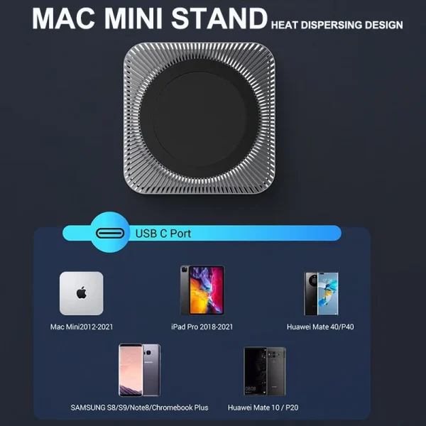 MAC MINI M1 Dock Station Stand With External Storage Disk and 4Ports USB C HUB SD/TF Card Reader 2.5inch SATA SSD HDD Enclosure